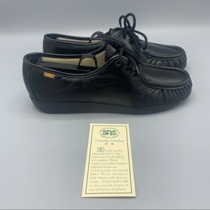 SAS Women's Siesta Shoes Black Size 9 N Lace Up Moc Toe